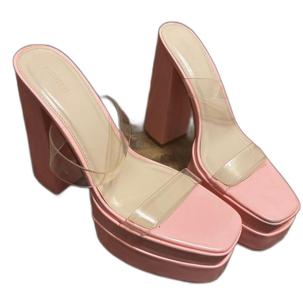 Forever 21 Pink Platform Heels Size 10 Barbiecore Y2K Coquette